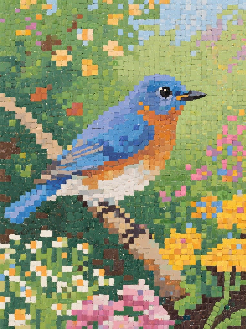 Bluebird in the Garden