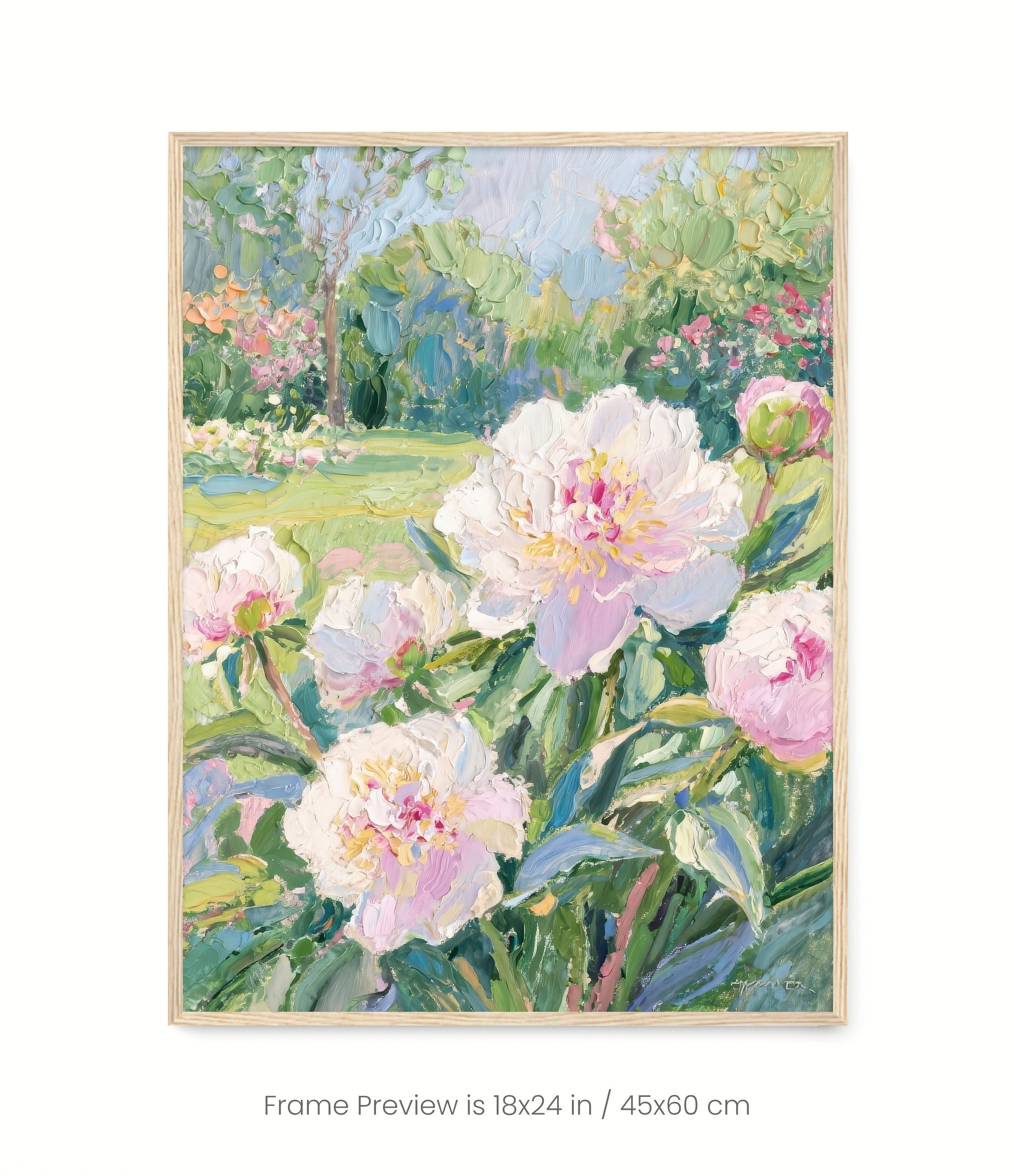 Pink Peonies in the Garden