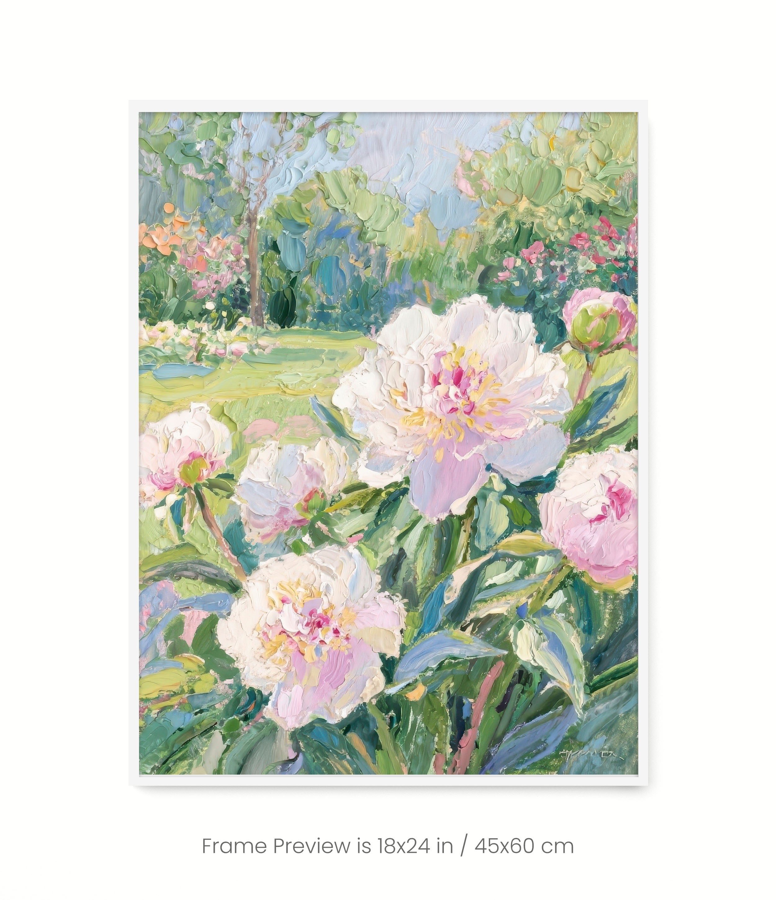 Pink Peonies in the Garden