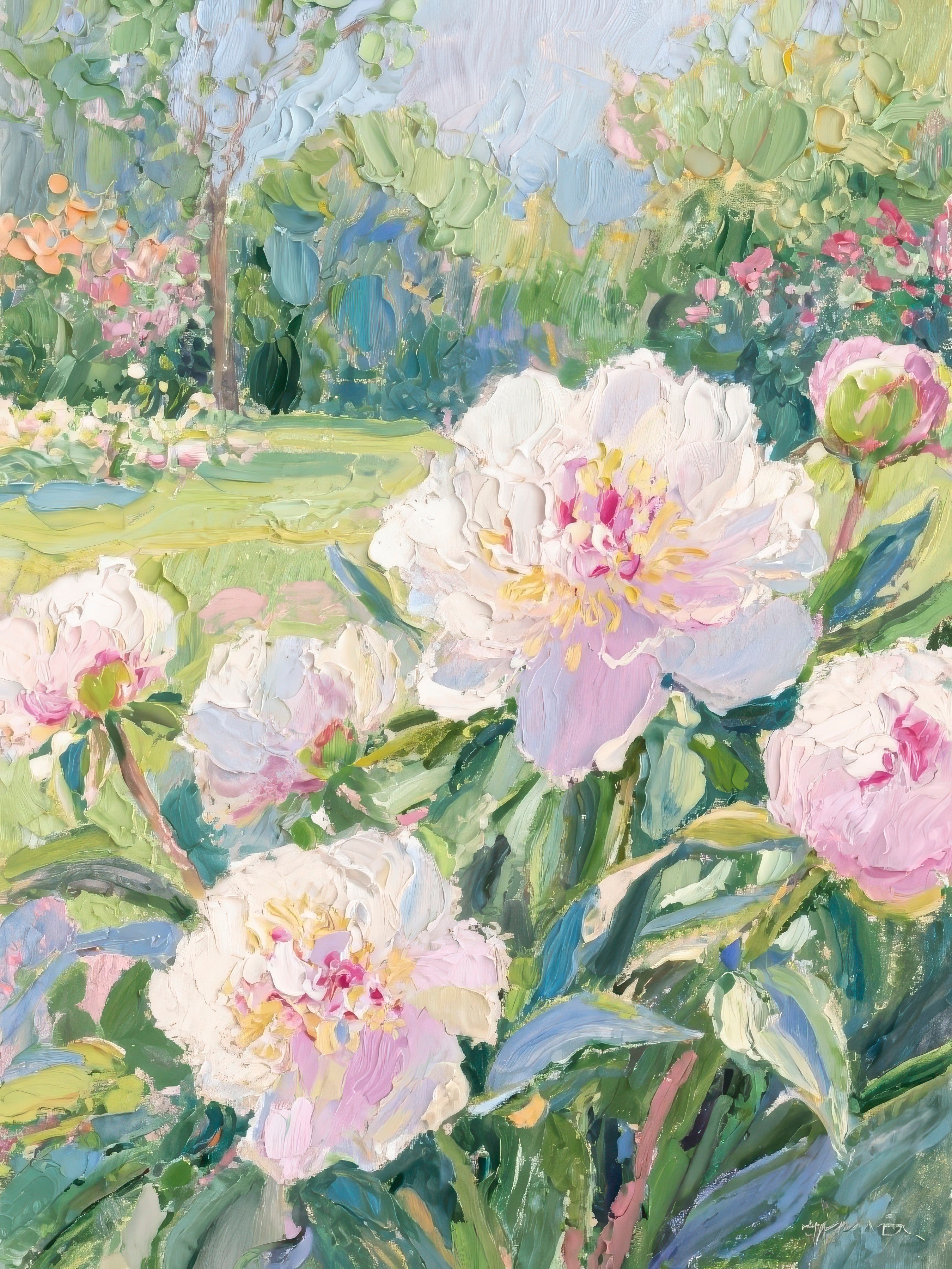 Pink Peonies in the Garden