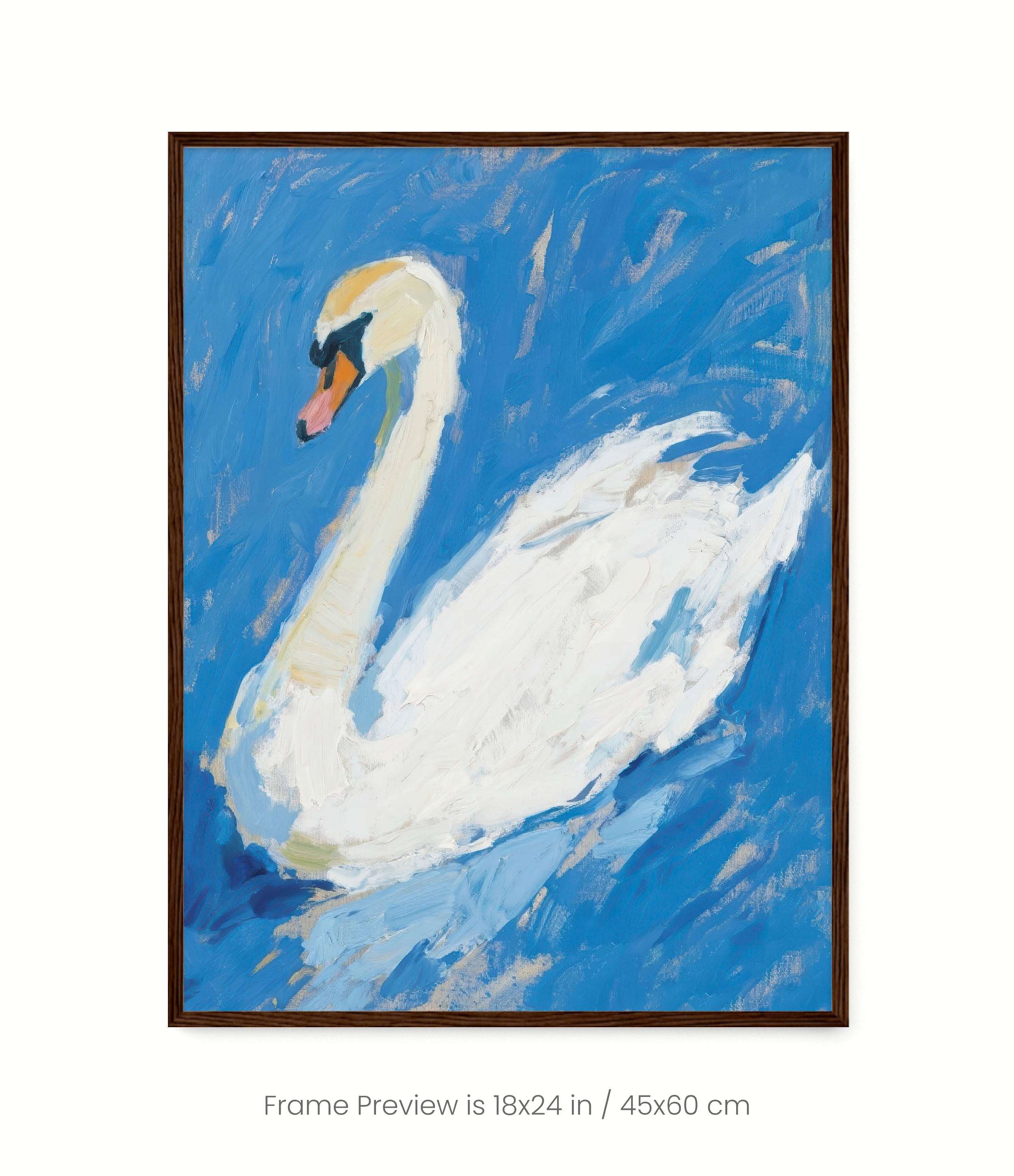 Swan, Blue Background