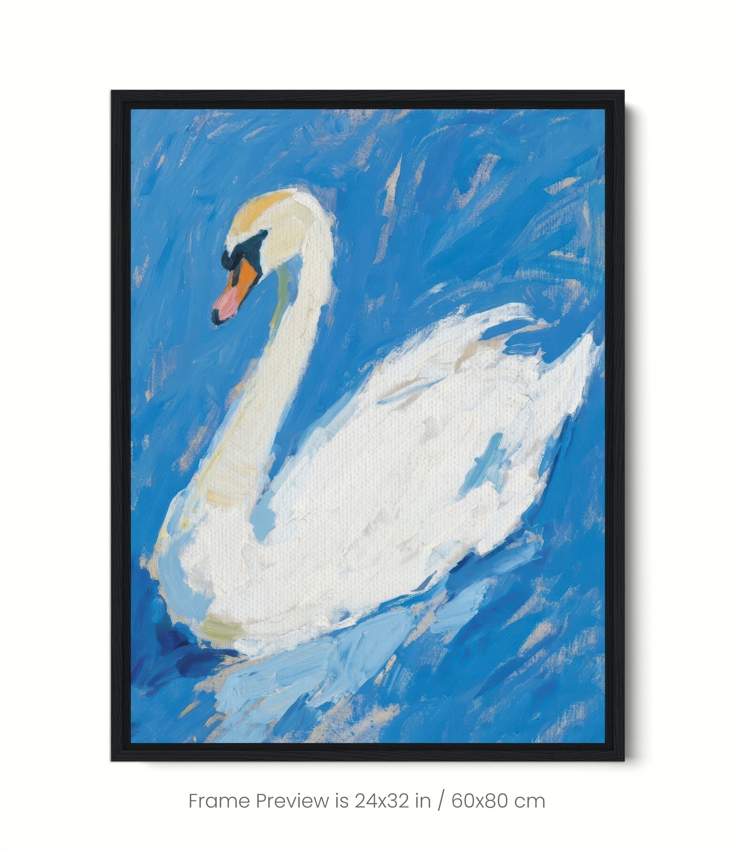 Swan, Blue Background