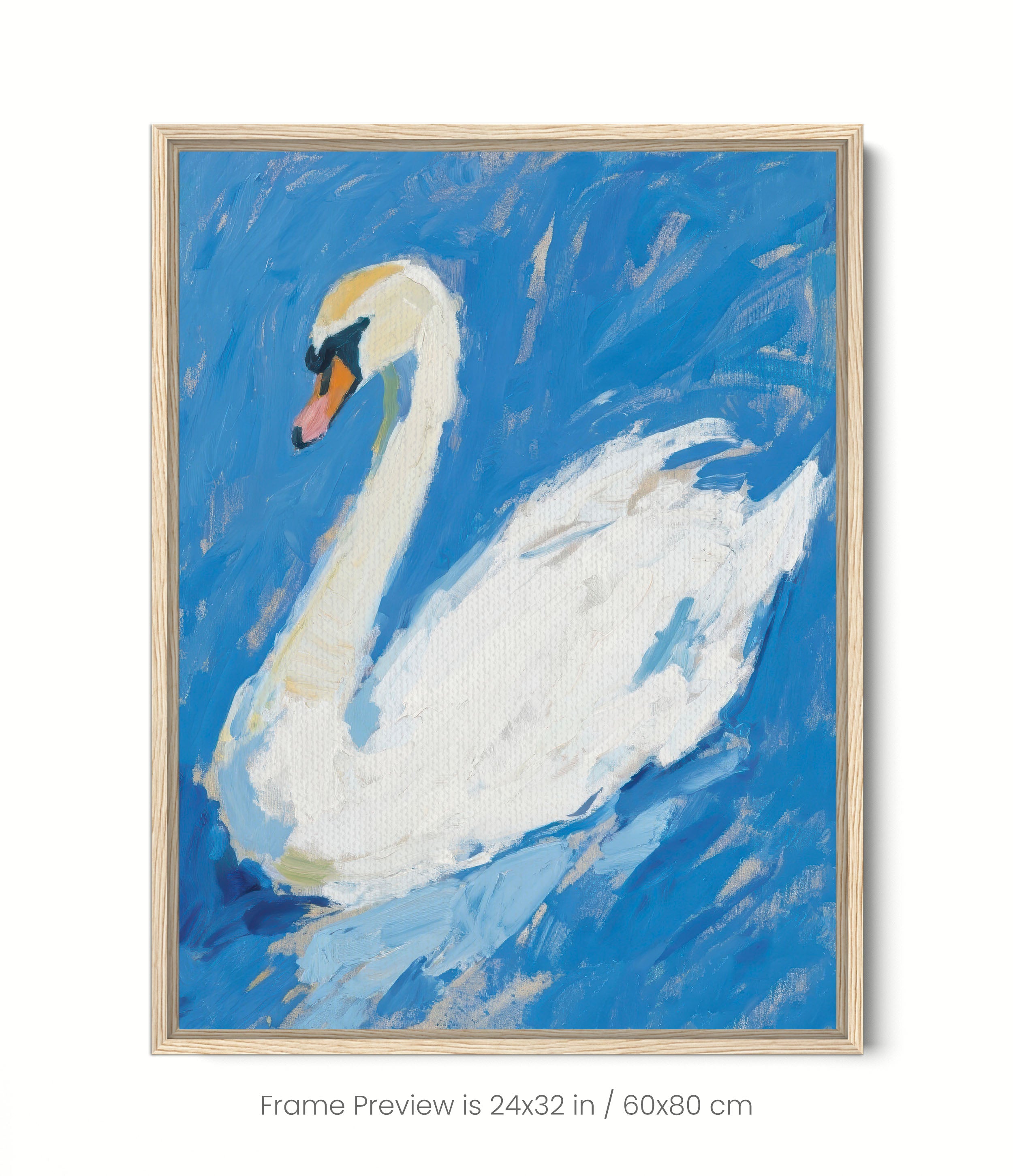 Swan, Blue Background