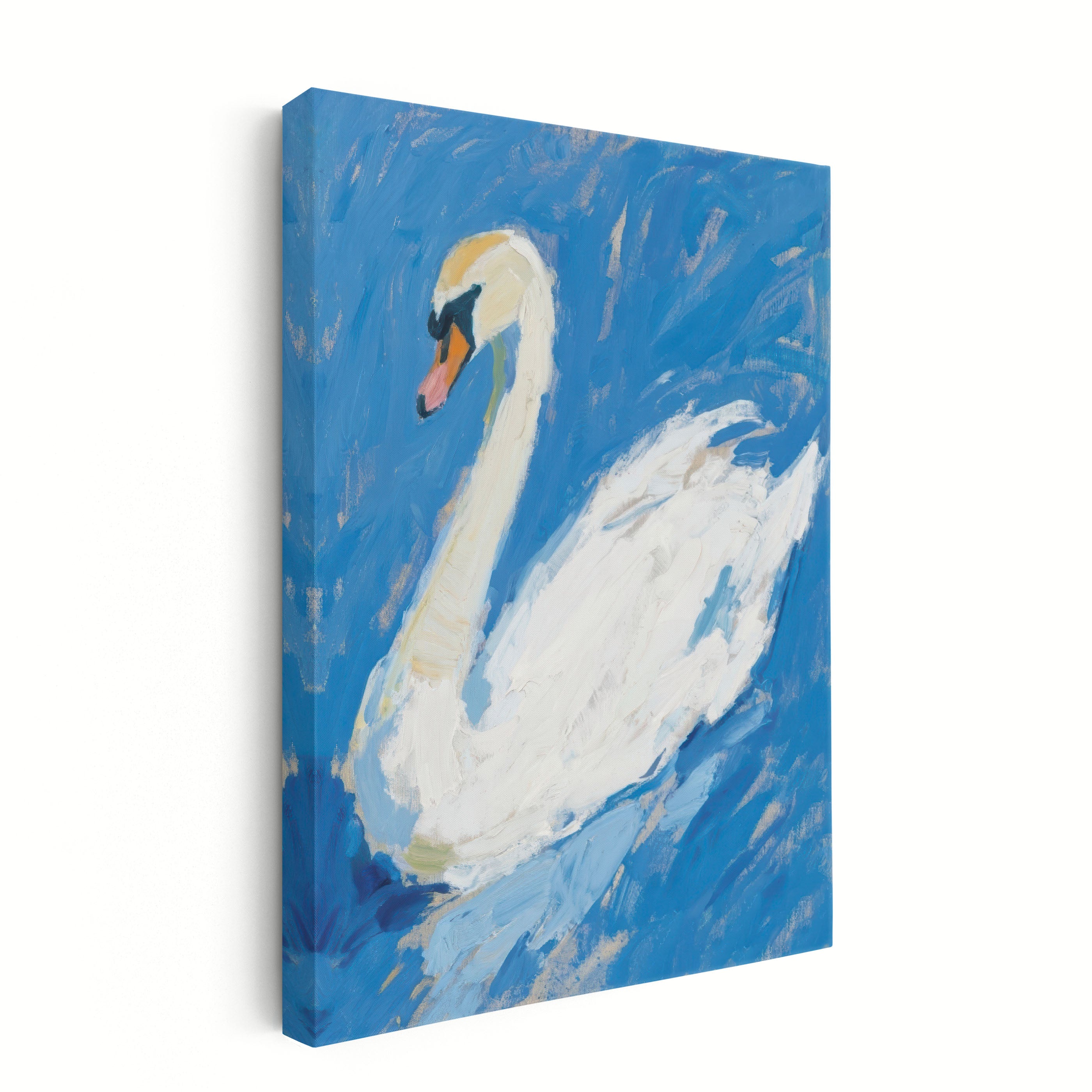 Swan, Blue Background