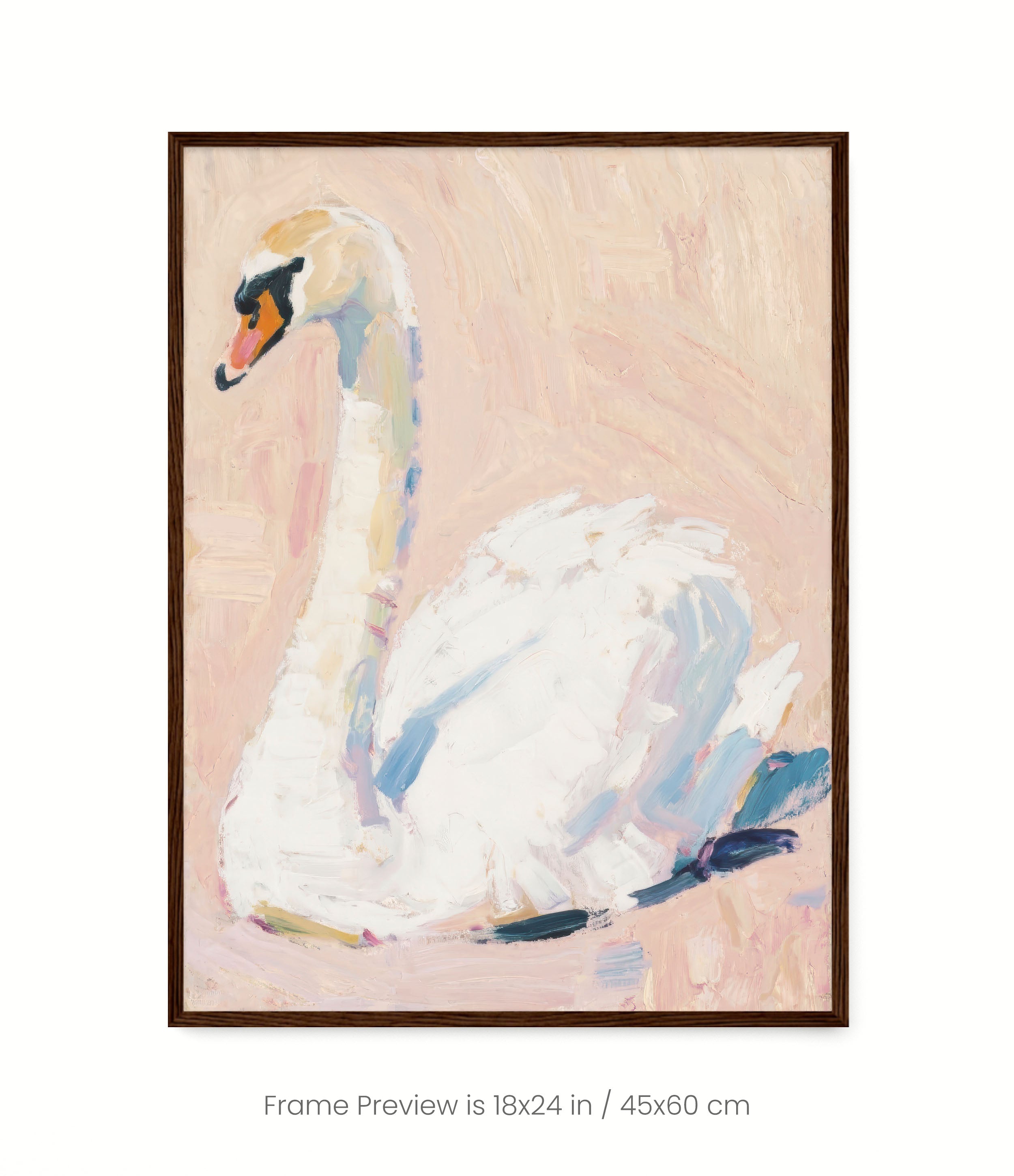 Swan, Peach Background