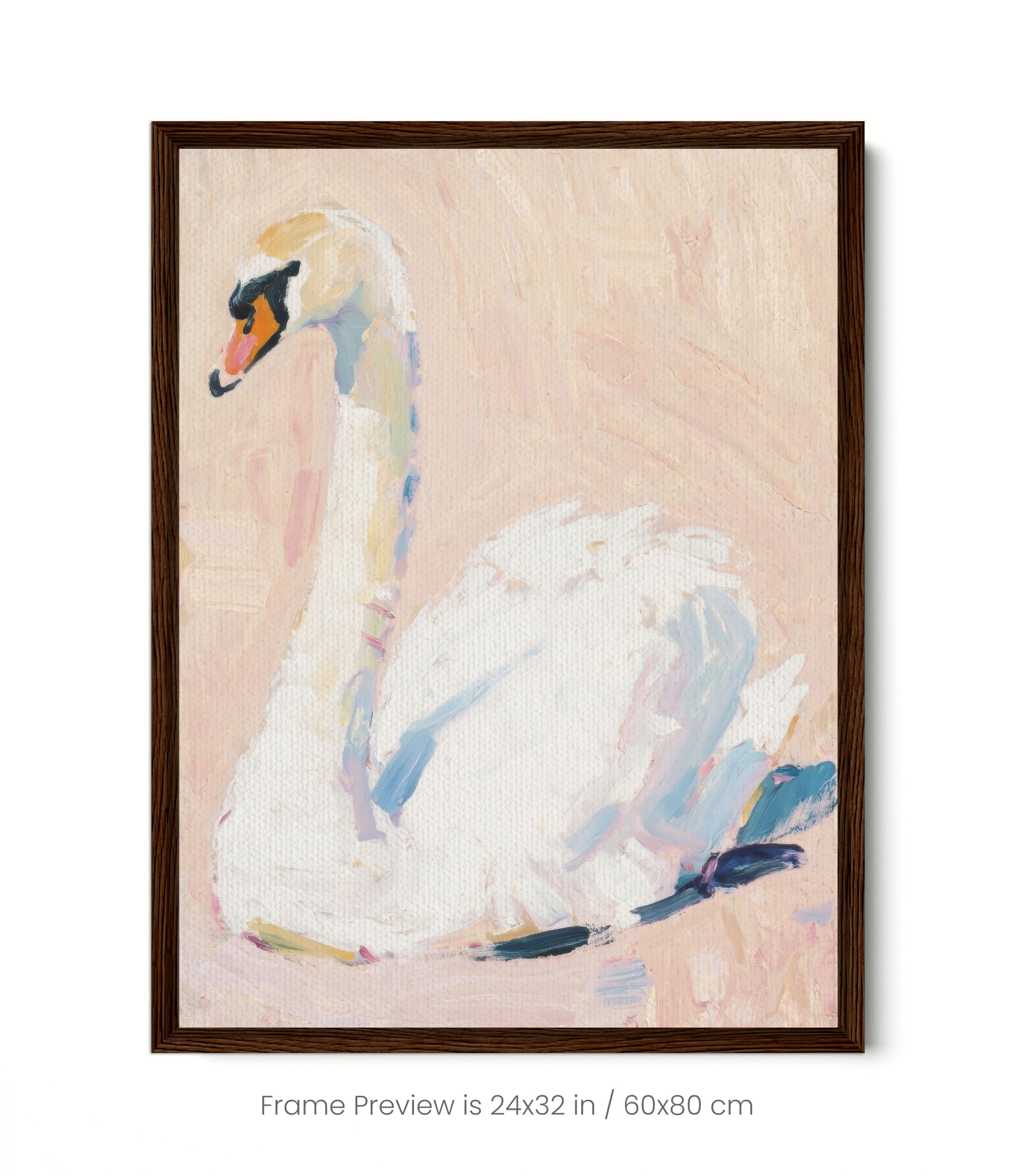 Swan, Peach Background