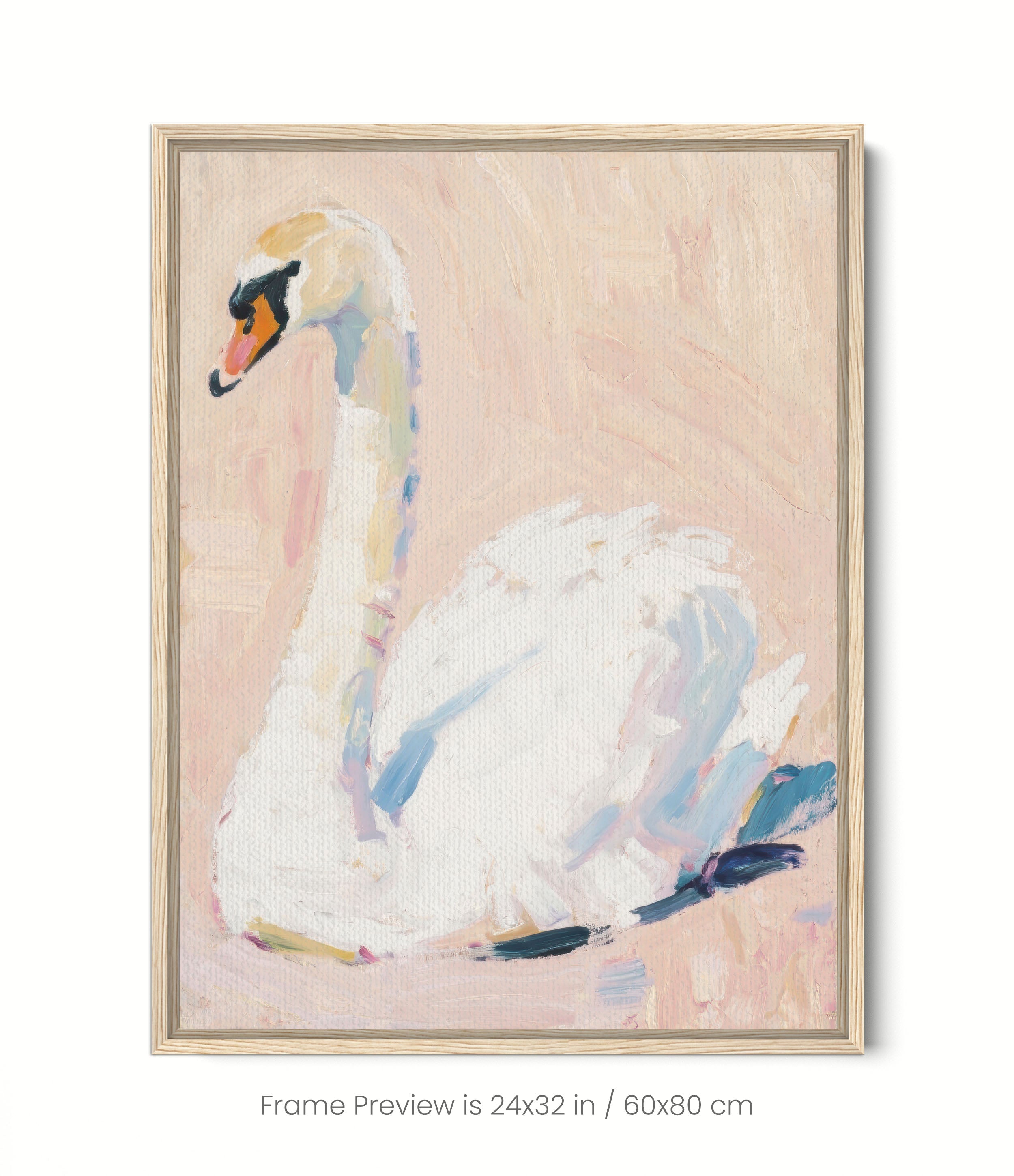 Swan, Peach Background