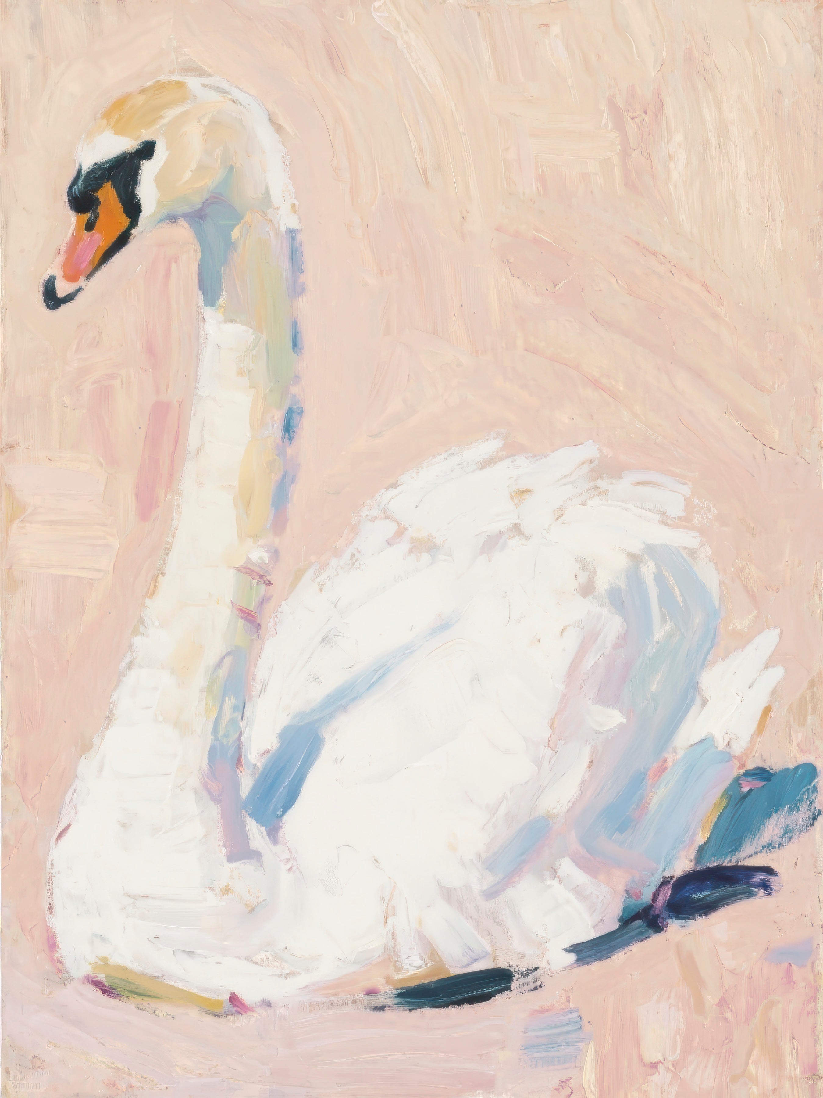 Swan, Peach Background