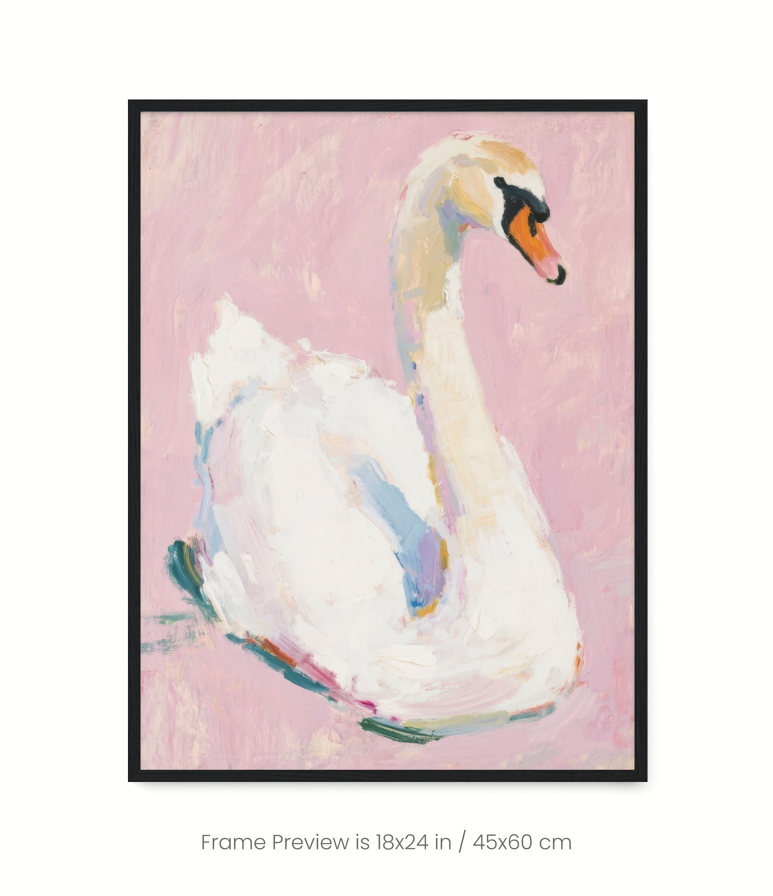 Swan, Pink Background