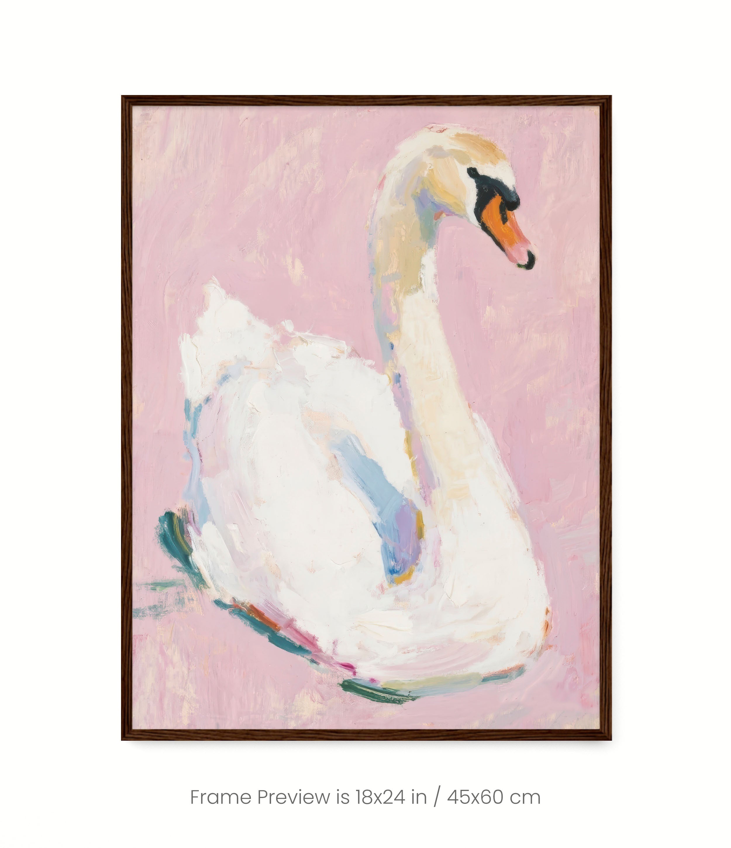 Swan, Pink Background