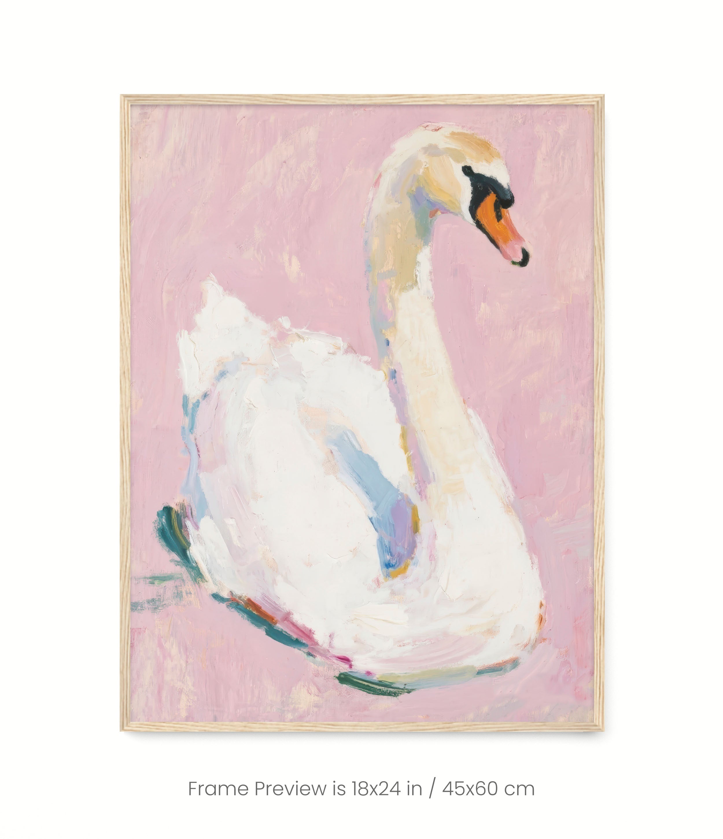 Swan, Pink Background