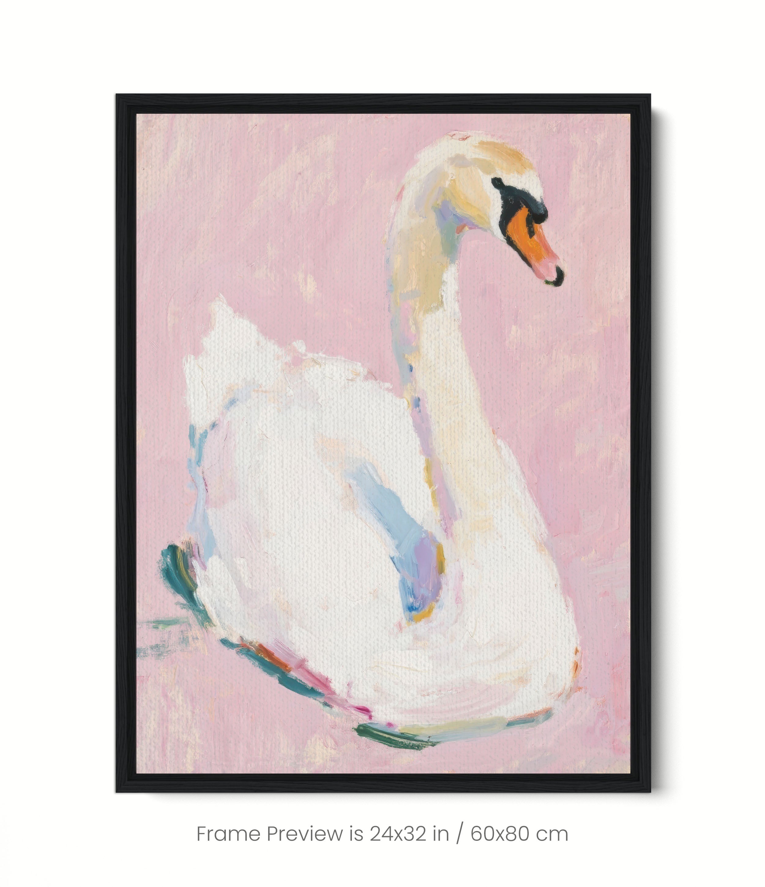 Swan, Pink Background