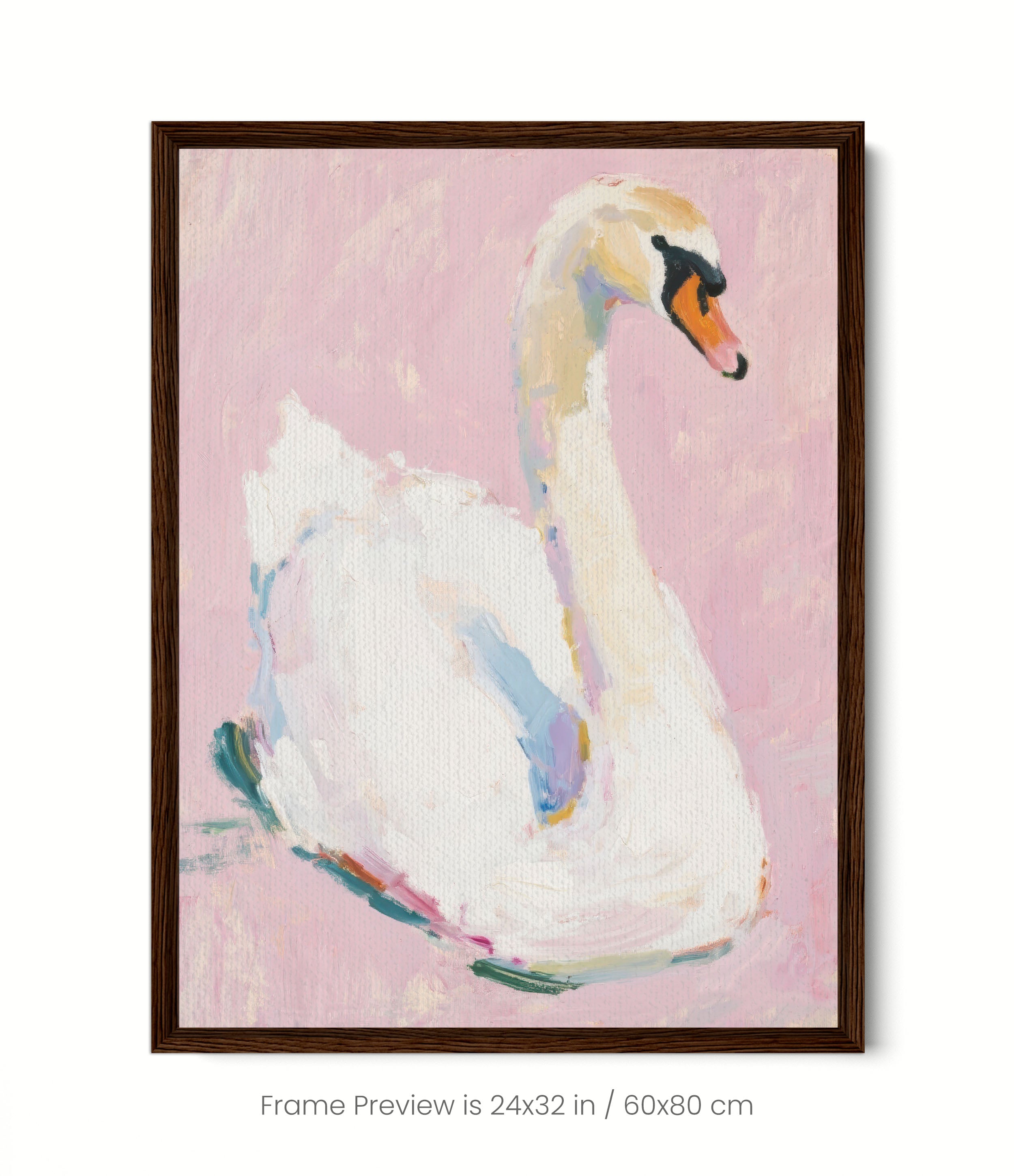 Swan, Pink Background
