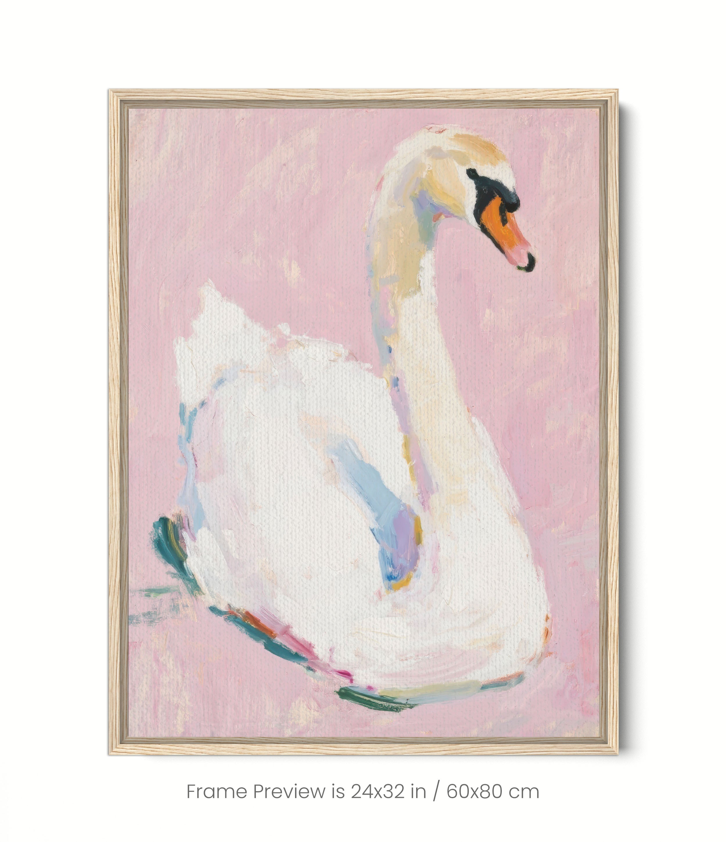 Swan, Pink Background