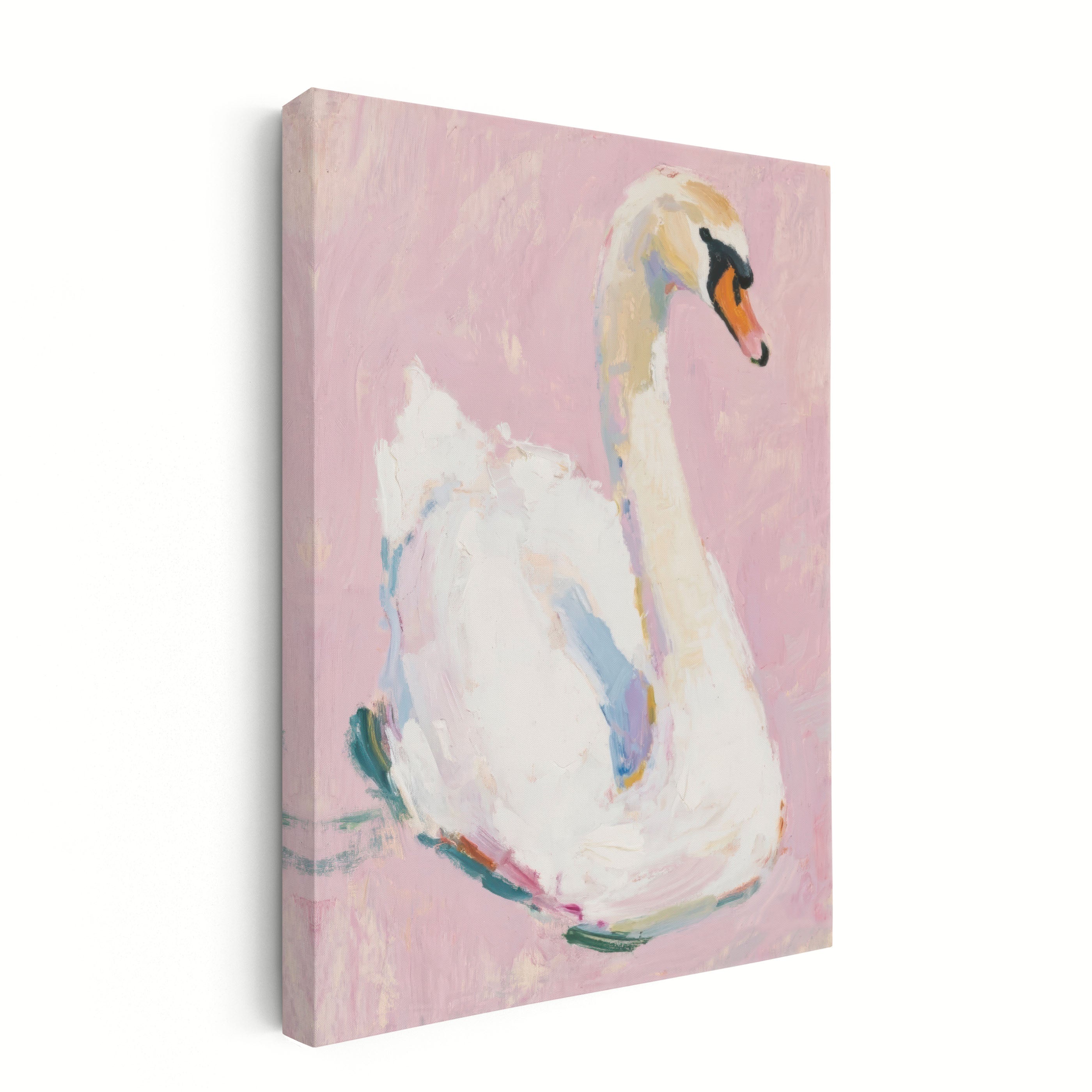 Swan, Pink Background